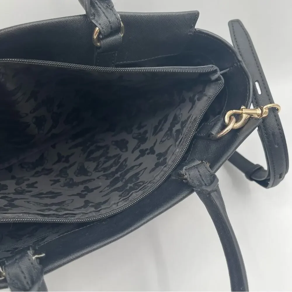 REBECCA MINKOFF Purse Monroe Tote Shoulder Bag Satchel Leather Gold Hardware